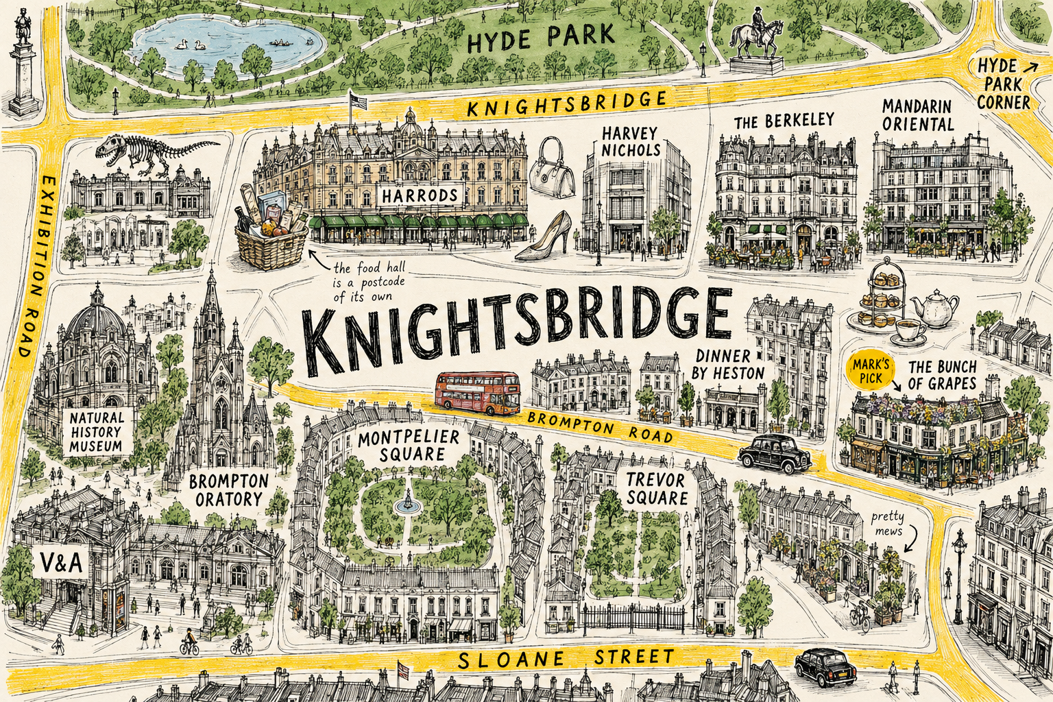 Illustrated KnokKnok guide to Knightsbridge