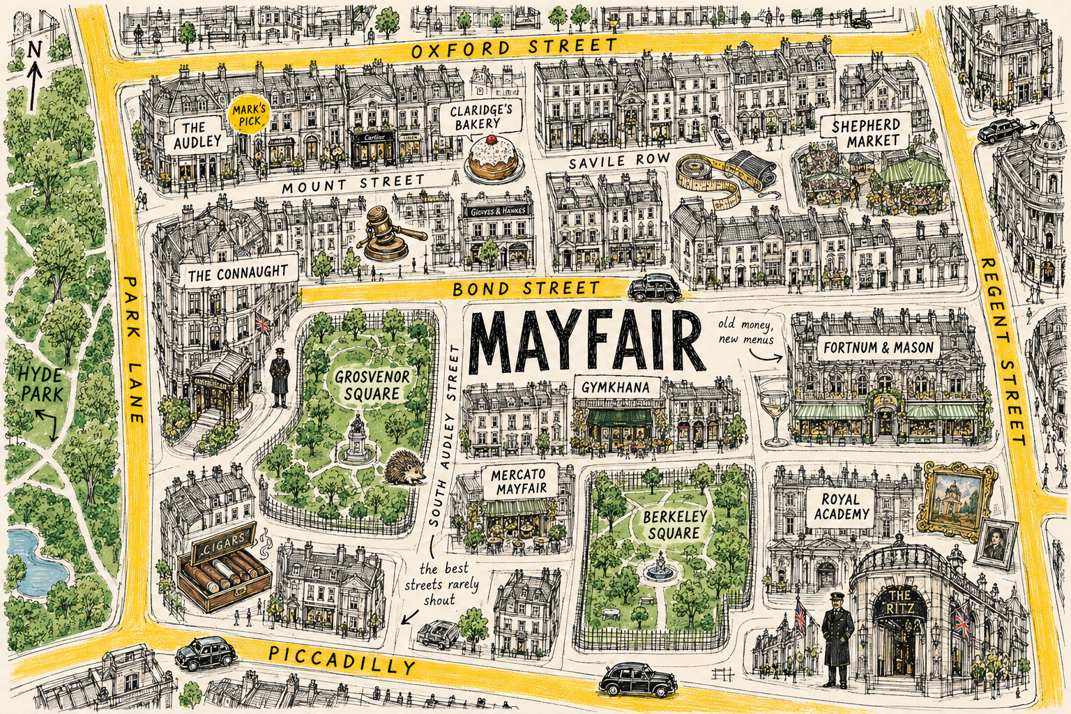 Illustrated KnokKnok guide to Mayfair