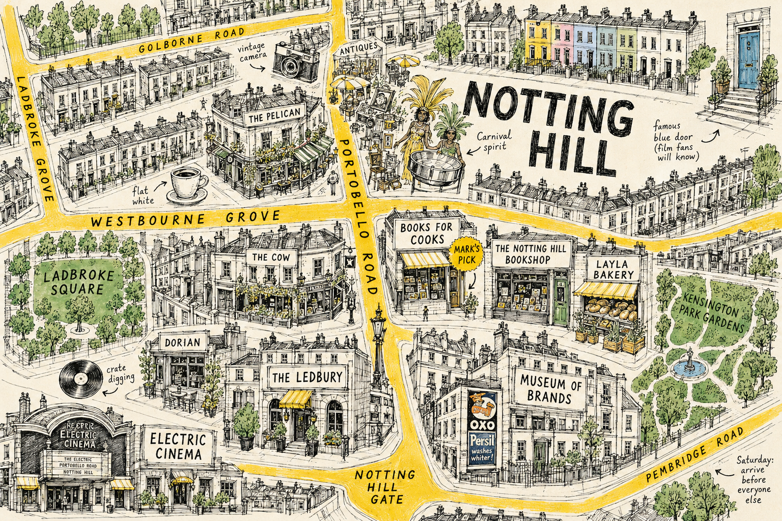 Illustrated KnokKnok guide to Notting Hill